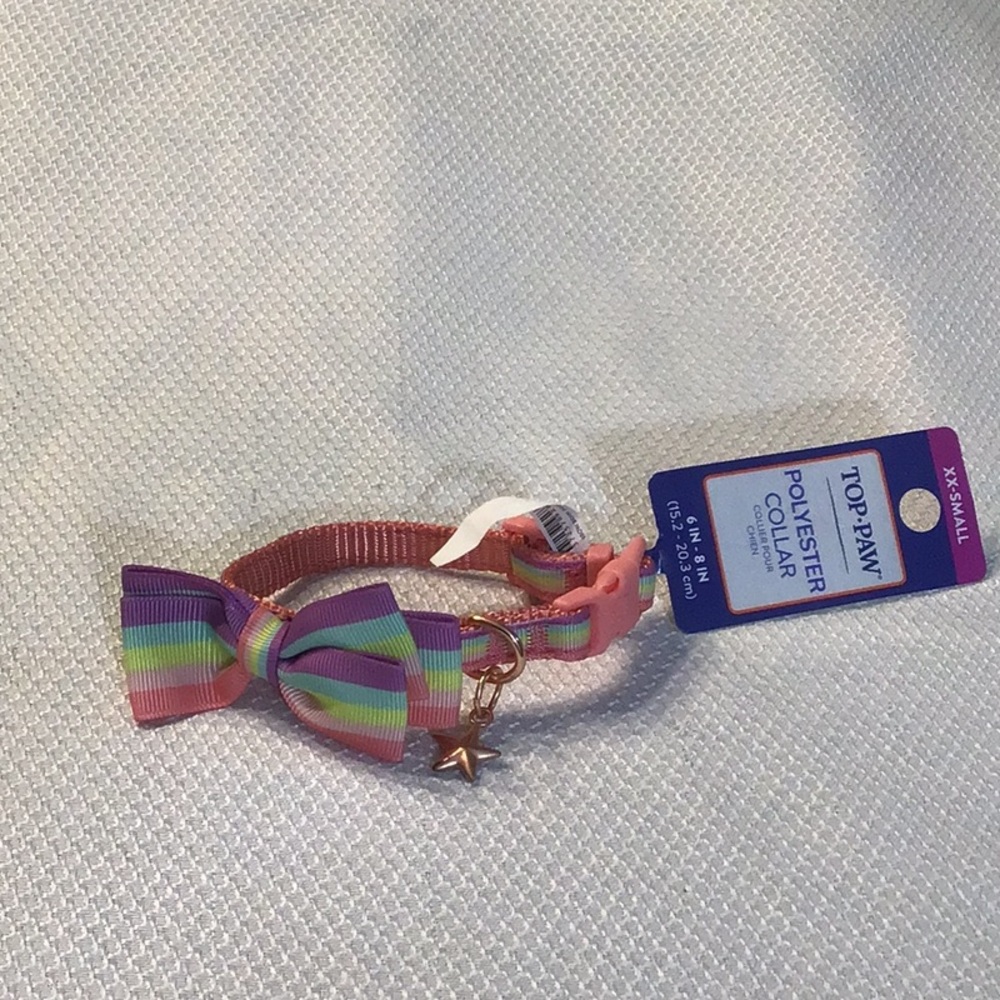 NWT Top-Paw dog collar with bow and charm